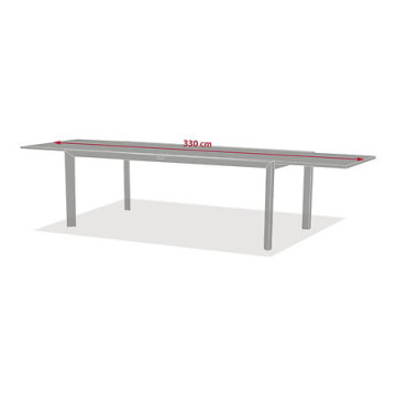 Table extérieure extensible 12 places Luzane argile/café Hespéride - Le Dépôt Bailleul