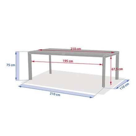 Table extérieure extensible 12 places Luzane argile/café Hespéride - Le Dépôt Bailleul