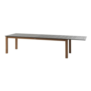 Table extérieure extensible 14 places Miceira graphite/honey Hespéride - Le Dépôt Bailleul