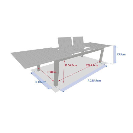 Table extérieure extensible 14 places Miceira graphite/honey Hespéride - Le Dépôt Bailleul
