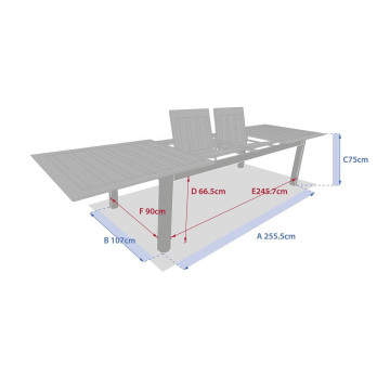 Table extérieure extensible 14 places Miceira graphite/honey Hespéride - Le Dépôt Bailleul