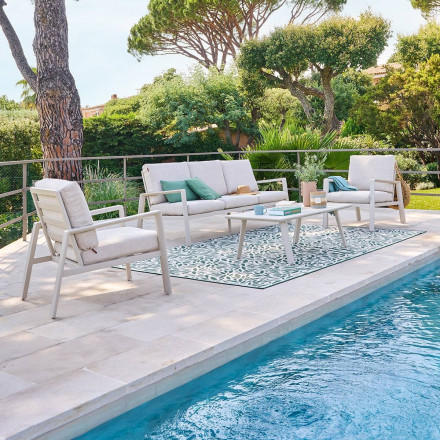 Salon extérieur 5 places Luzane argile Hespéride - Le Dépôt Bailleul