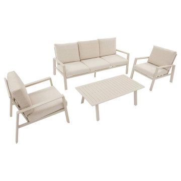 Salon extérieur 5 places Luzane argile Hespéride - Le Dépôt Bailleul