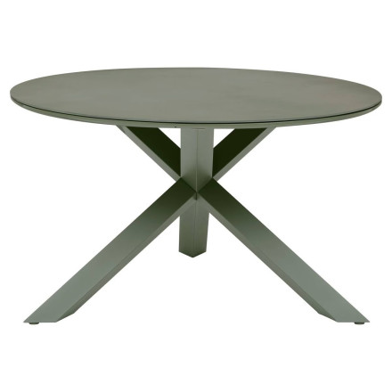 Table extérieure ronde 6 places aluminium Oryon vert laurier Hespéride - Le Dépôt Bailleul