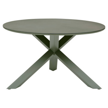 Table extérieure ronde 6 places aluminium Oryon vert laurier Hespéride - Le Dépôt Bailleul