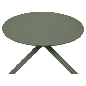 Table extérieure ronde 6 places aluminium Oryon vert laurier Hespéride - Le Dépôt Bailleul