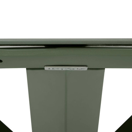 Table extérieure ronde 6 places aluminium Oryon vert laurier Hespéride - Le Dépôt Bailleul