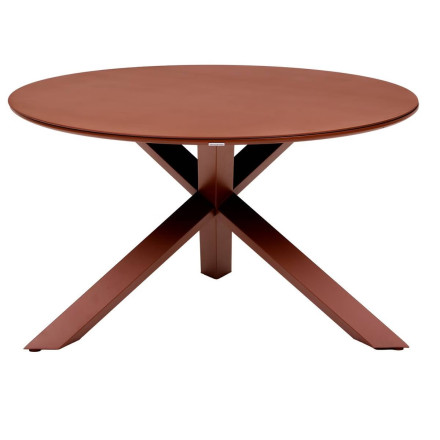 Table extérieure ronde 6 places aluminium Oryon acajou Hespéride - Le Dépôt Bailleul