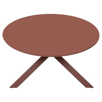 Table extérieure ronde 6 places aluminium Oryon acajou Hespéride - Le Dépôt Bailleul