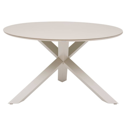 Table extérieure ronde 6 places aluminium Oryon argile Hespéride - Le Dépôt Bailleul