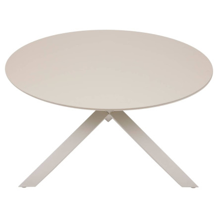 Table extérieure ronde 6 places aluminium Oryon argile Hespéride - Le Dépôt Bailleul