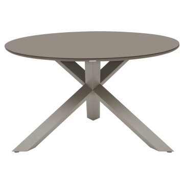 Table extérieure ronde 6 places aluminium Oryon café Hespéride - Le Dépôt Bailleul