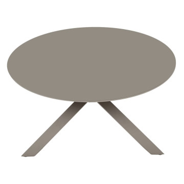 Table extérieure ronde 6 places aluminium Oryon café Hespéride - Le Dépôt Bailleul