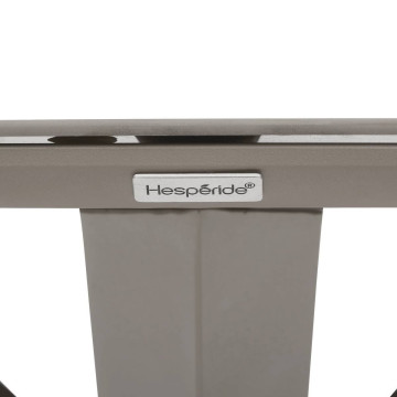 Table extérieure ronde 6 places aluminium Oryon café Hespéride - Le Dépôt Bailleul