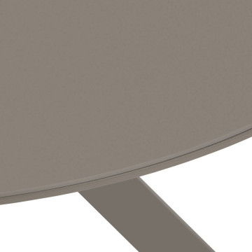 Table extérieure ronde 6 places aluminium Oryon café Hespéride - Le Dépôt Bailleul