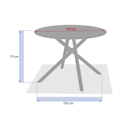 Table extérieure ronde 4 places aluminium Nébullia argile Hespéride - Le Dépôt Bailleul
