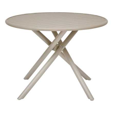 Table extérieure ronde 4 places aluminium Nébullia argile Hespéride - Le Dépôt Bailleul