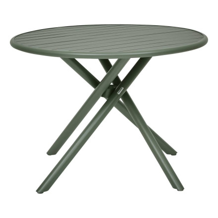 Table extérieure ronde 4 places aluminium Nébullia vert laurier Hespéride - Le Dépôt Bailleul