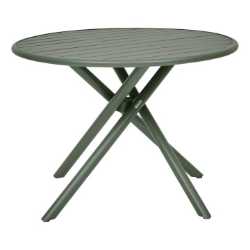 Table extérieure ronde 4 places aluminium Nébullia vert laurier Hespéride - Le Dépôt Bailleul