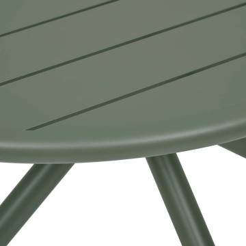 Table extérieure ronde 4 places aluminium Nébullia vert laurier Hespéride - Le Dépôt Bailleul