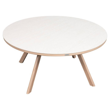 Table extérieure ronde 8 places Nelora pierre frittée et aluminium Hespéride - Le Dépôt Bailleul