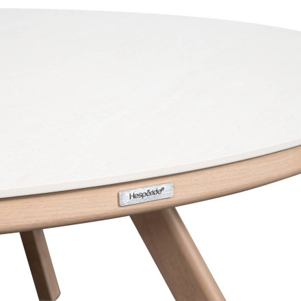 Table extérieure ronde 8 places Nelora pierre frittée et aluminium Hespéride - Le Dépôt Bailleul