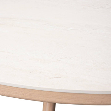 Table extérieure ronde 8 places Nelora pierre frittée et aluminium Hespéride - Le Dépôt Bailleul