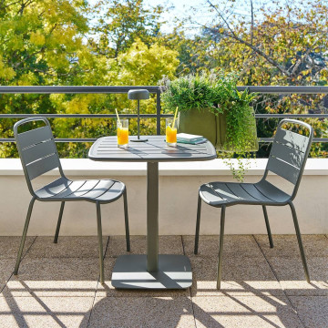Table de jardin métal 2 places Alégoria vert laurier Hespéride - Le Dépôt Bailleul