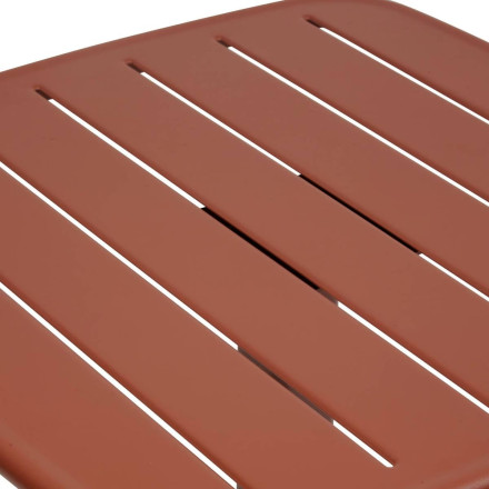 Table de jardin métal 2 places Alégoria acajou Hespéride - Le Dépôt Bailleul