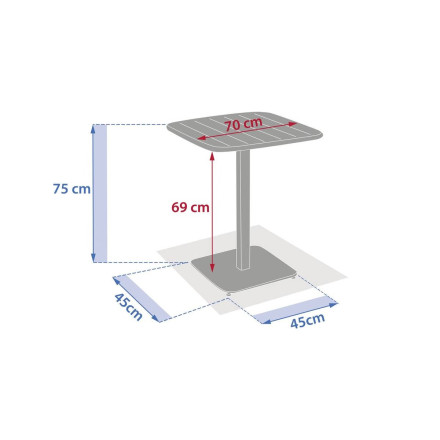 Table de jardin métal 2 places Alégoria graphite Hespéride - Le Dépôt Bailleul