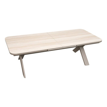 Table extérieure extensible 12 places Volupty pierre frittée ficelle / argile Hespéride - Le Dépôt Bailleul