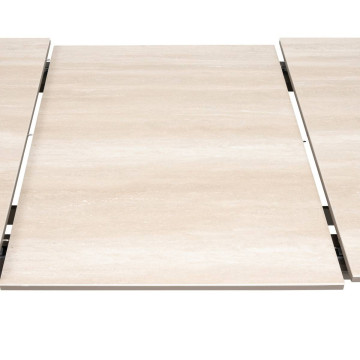 Table extérieure extensible 12 places Volupty pierre frittée ficelle / argile Hespéride - Le Dépôt Bailleul