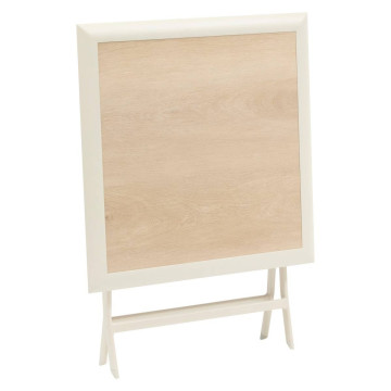 Table extérieure pliante 2 places Azua verre effet bois épeautre argile Hespéride - Le Dépôt Bailleul