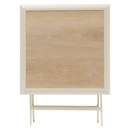 Table extérieure pliante 2 places Azua verre effet bois épeautre argile Hespéride - Le Dépôt Bailleul