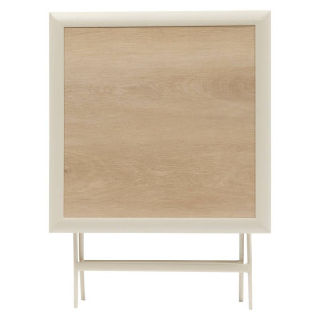 Table extérieure pliante 2 places Azua verre effet bois épeautre argile Hespéride - Le Dépôt Bailleul