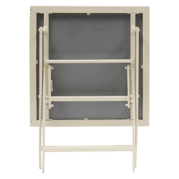 Table extérieure pliante 2 places Azua verre effet bois épeautre argile Hespéride - Le Dépôt Bailleul