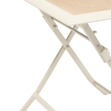 Table extérieure pliante 2 places Azua verre effet bois épeautre argile Hespéride - Le Dépôt Bailleul