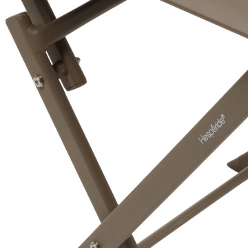 Table extérieure pliante 2 places Azua verre effet bois truffe café Hespéride - Le Dépôt Bailleul