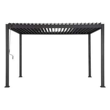 Pergola bioclimatique 4x3 m Evora graphite Hespéride - Le Dépôt Bailleul
