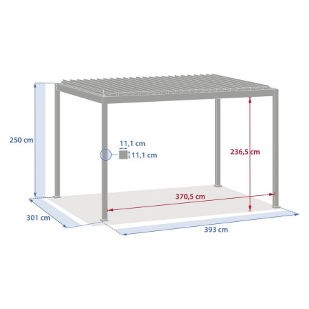 Pergola bioclimatique électrique  4x3 m Evora graphite Hespéride - Le Dépôt Bailleul