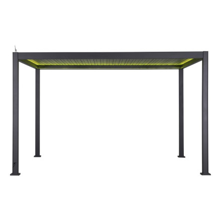 Pergola bioclimatique électrique  4x3 m Evora graphite Hespéride - Le Dépôt Bailleul