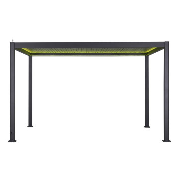 Pergola bioclimatique électrique  4x3 m Evora graphite Hespéride - Le Dépôt Bailleul