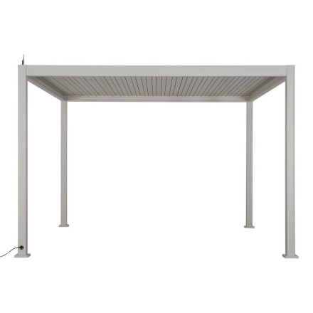 Pergola bioclimatique électrique  4x3 m Evora argile Hespéride - Le Dépôt Bailleul