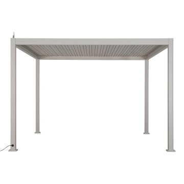 Pergola bioclimatique électrique  4x3 m Evora argile Hespéride - Le Dépôt Bailleul
