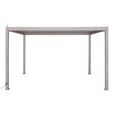 Pergola bioclimatique électrique  4x3 m Evora argile Hespéride - Le Dépôt Bailleul