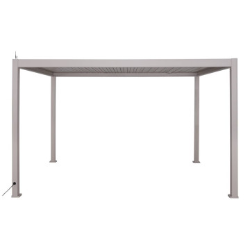 Pergola bioclimatique électrique  4x3 m Evora argile Hespéride - Le Dépôt Bailleul