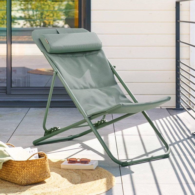 Chilienne pliante Miraël vert laurier Hespéride - Le Dépôt Bailleul