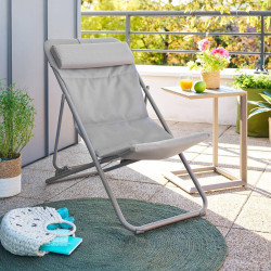 Chilienne pliante Miraël noisette / café Hespéride - Le Dépôt Bailleul