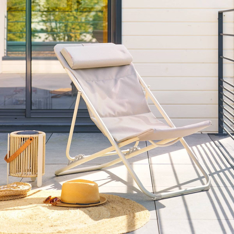 Chilienne pliante Miraël lin / argile Hespéride - Le Dépôt Bailleul