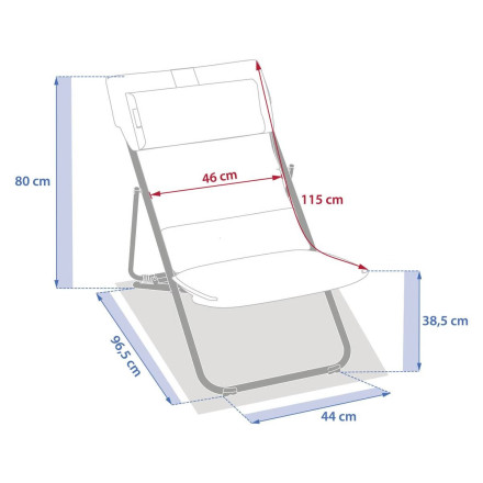 Chilienne pliante Miraël anthracite / graphite Hespéride - Le Dépôt Bailleul